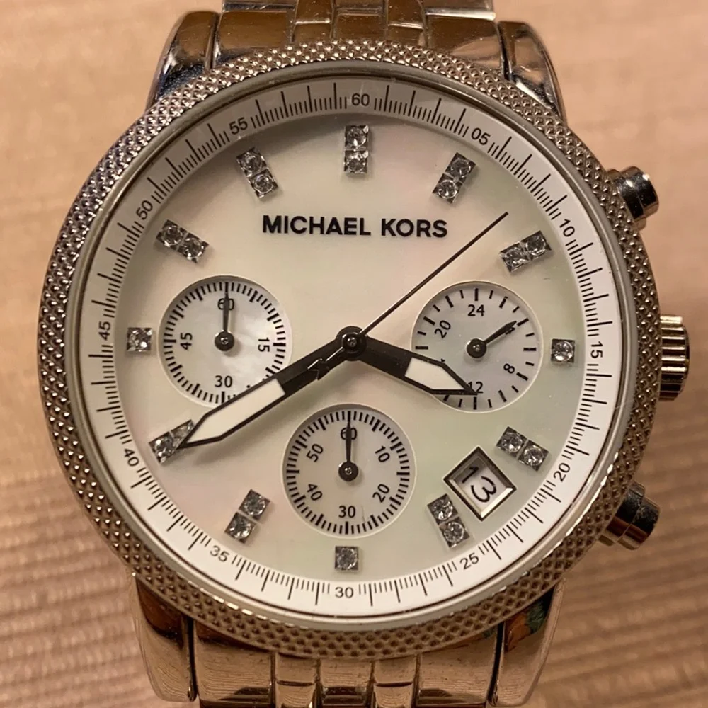 Michael Kors Ritz silver tone quartz watch MK5020 Michael Kors Ritz White Dial Silver Stainless Steel Strap  main image 3